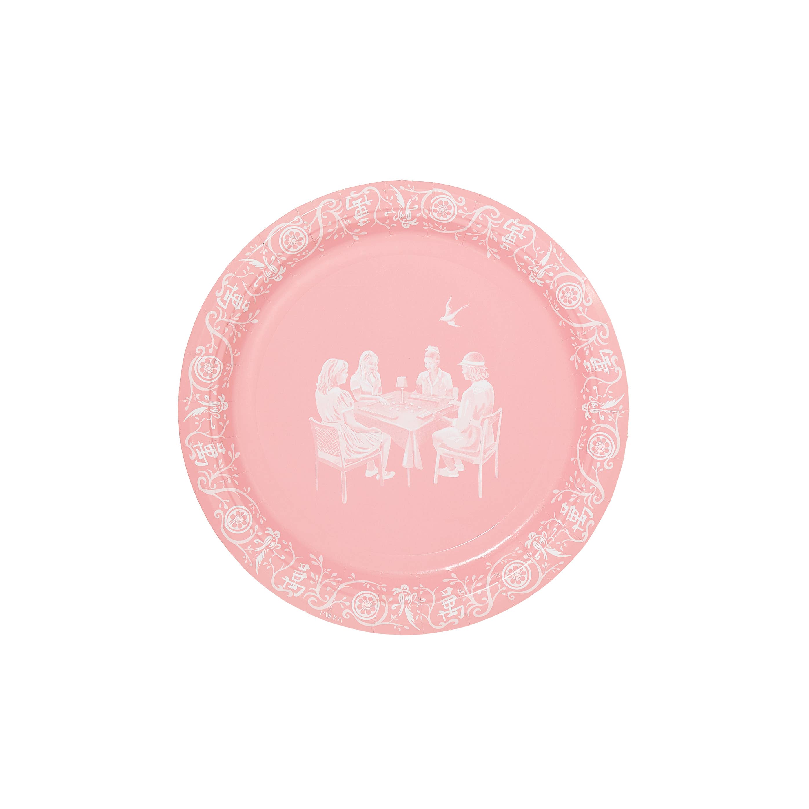 Mahjong Jasperware Inspired Mini Appetizer Paper Plates 50 PK