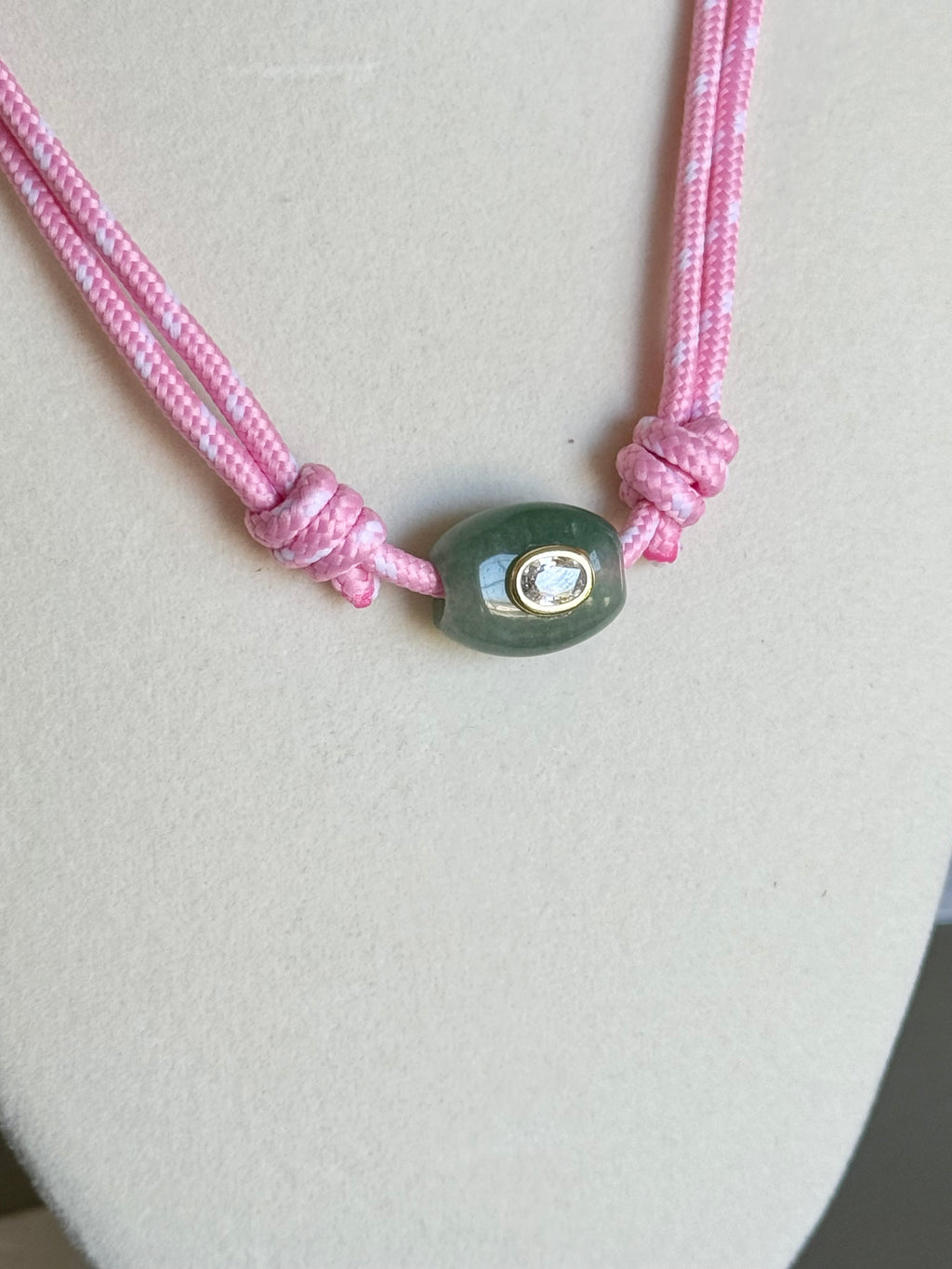 The Gemma - Pink Cord + Aventurine gemstone