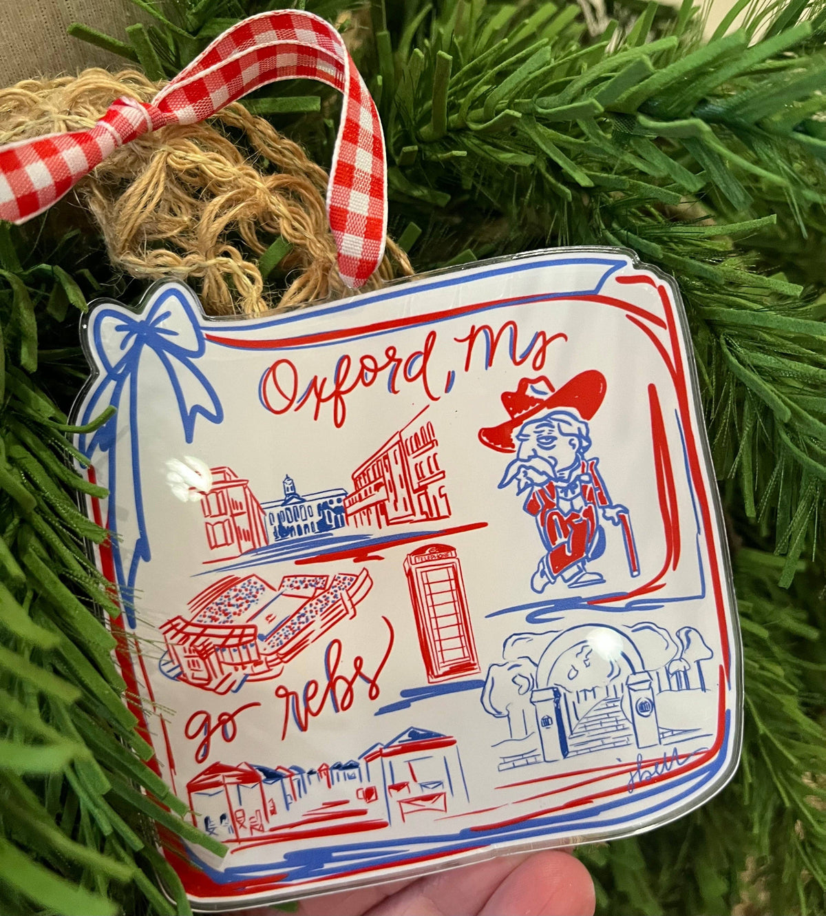 Oxford Acrylic Ornament - Ole Miss
