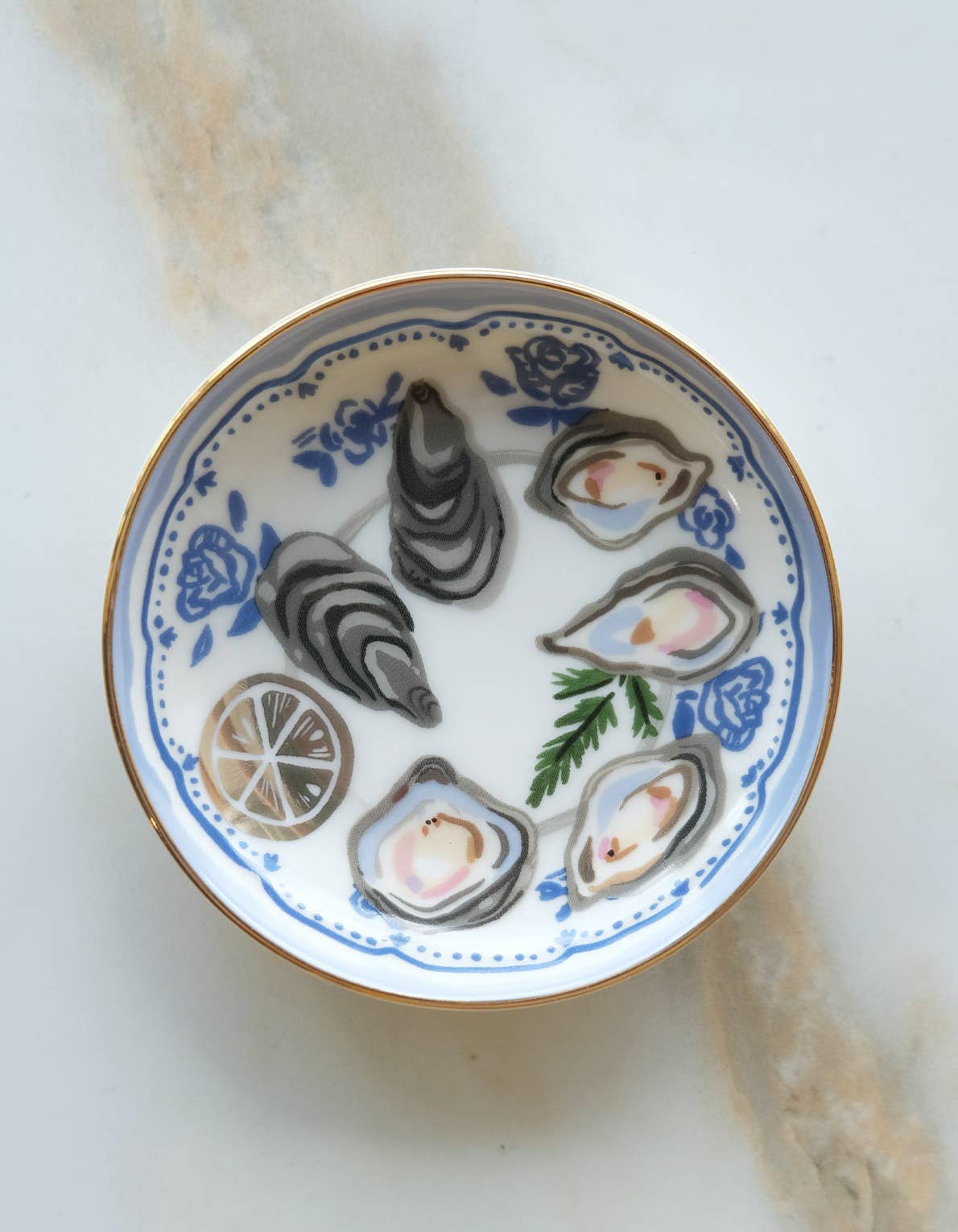 Porcelain Trinket/Dice Dish | Oysters