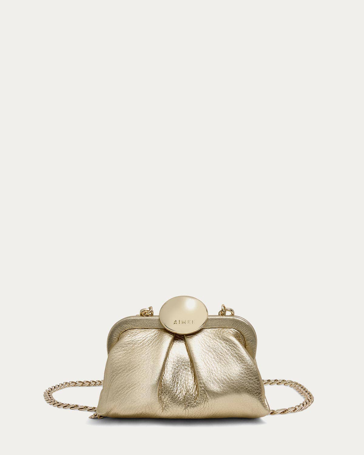 Full Circle Micro Crossbody | Champagne Leather