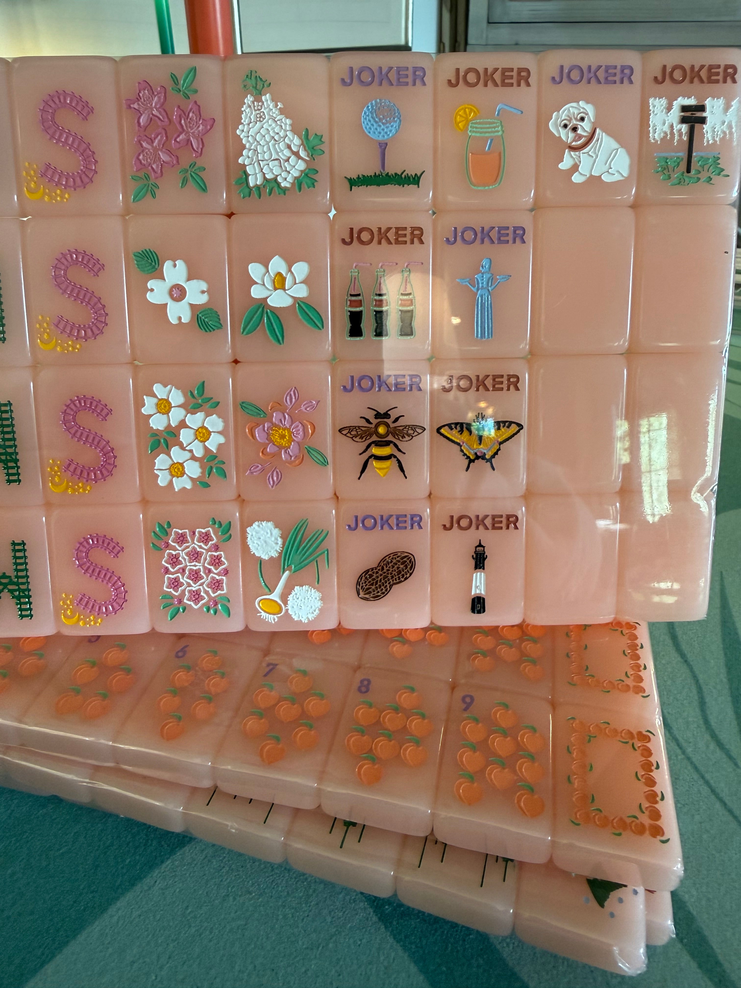 Mahjong Tile Set - Middle and Main Peach and Pine Tiles - A Georgia Inspired Mahjong Tile Set