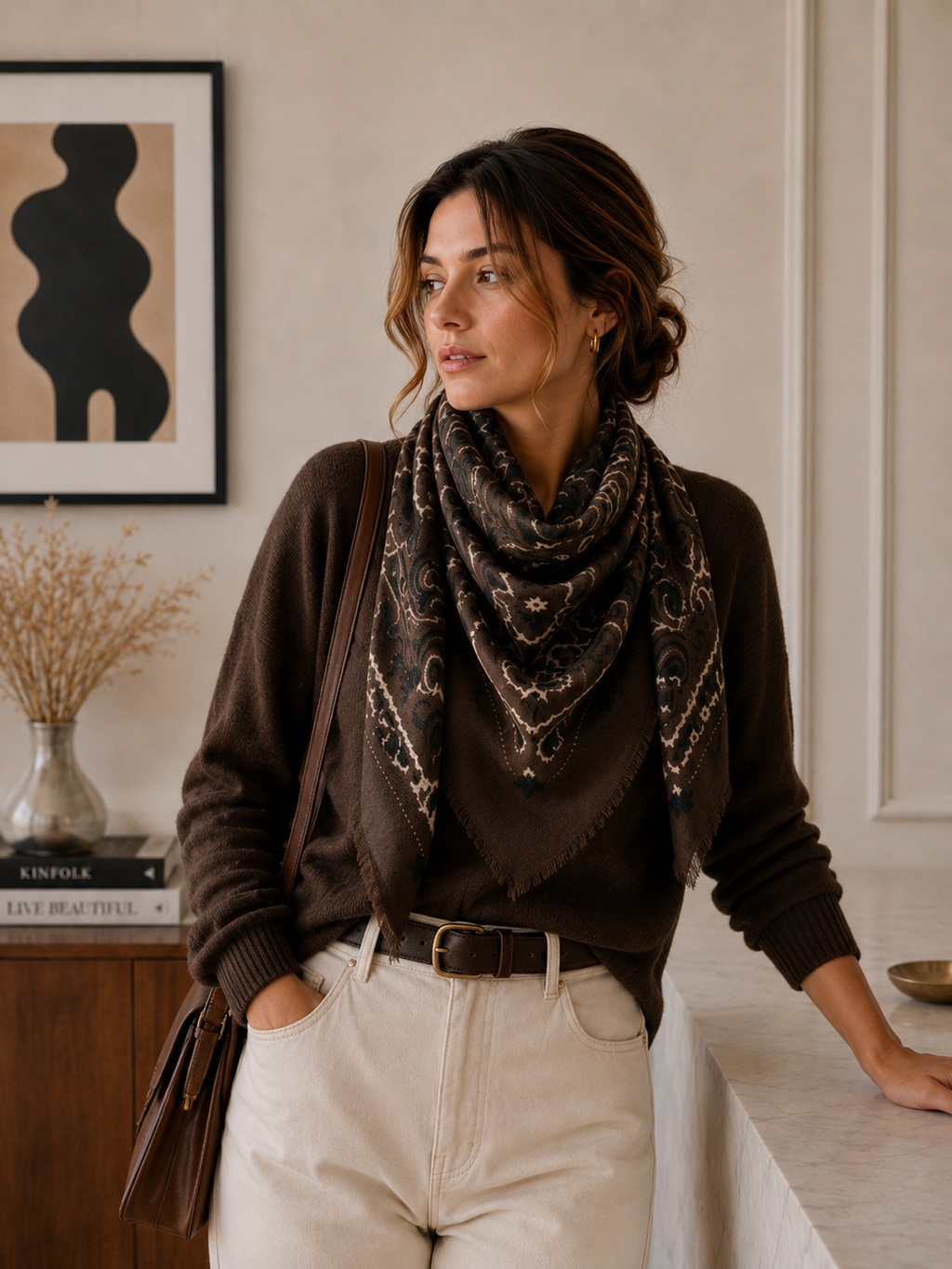 The Nantucket - Large Wool Blend Bandana Scarf