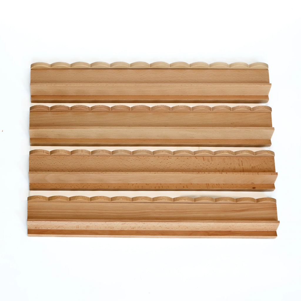 20" Luxury BeachWood Mahjong Racks with Magnetic Scalloped Pushers