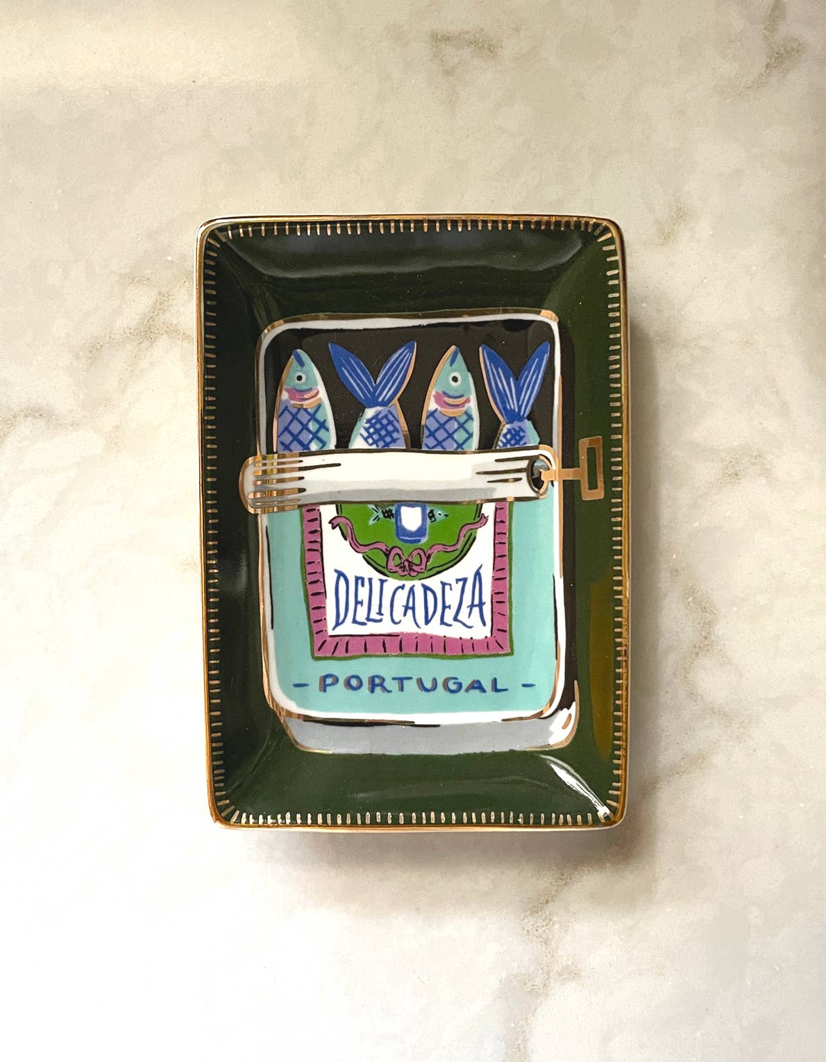 Porcelain Trinket/Dice Dish | Sardines