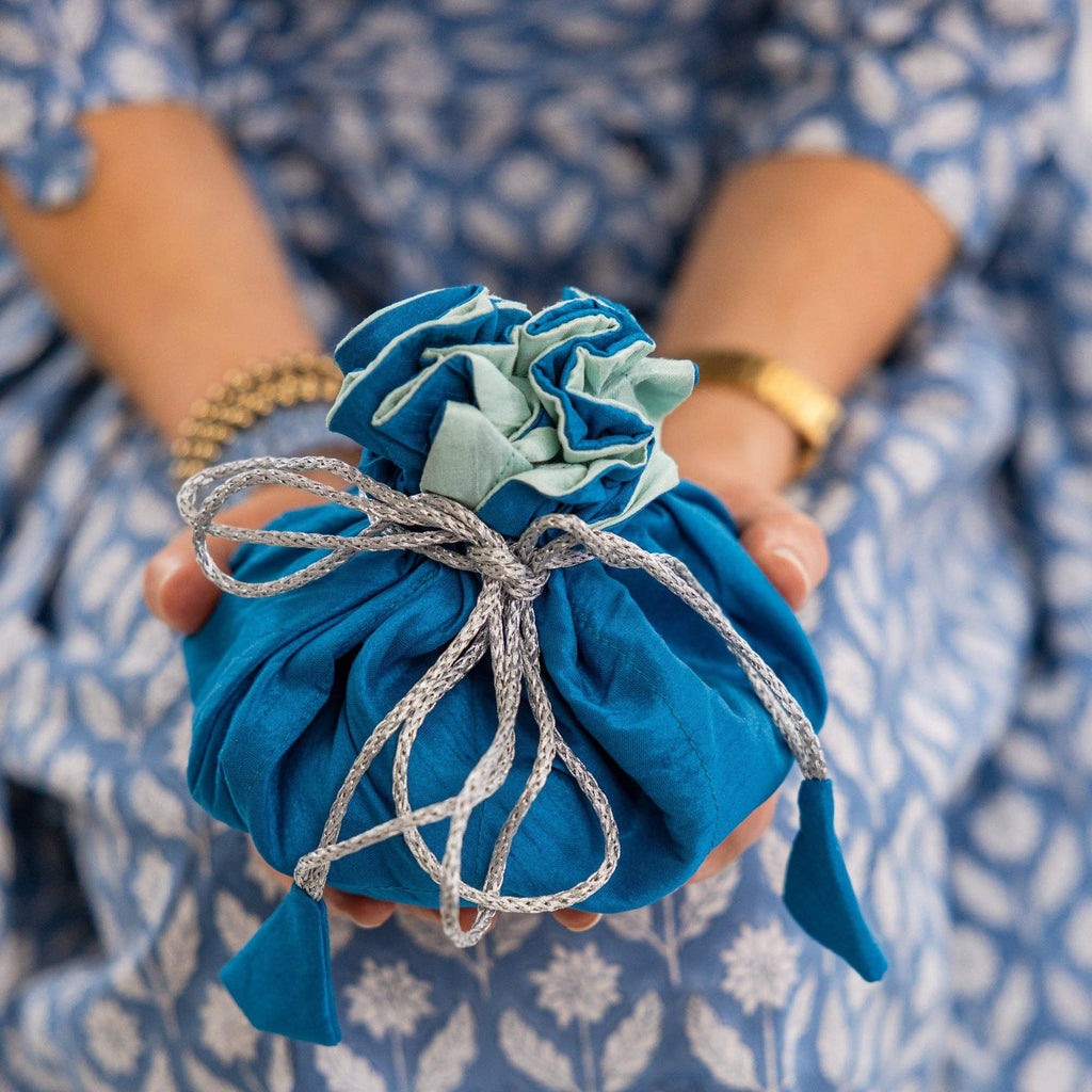 Travel Jewelry Bag - Large - Turquoise with Robins Egg Blue Lining