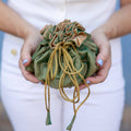Travel Jewelry Bag- Medium - Moss with Champagne Lining