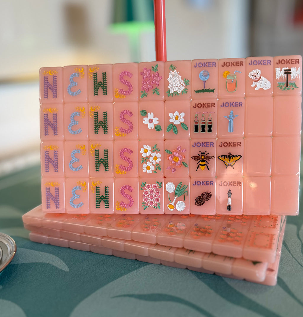 Mahjong Tile Set - Middle and Main Peach and Pine Tiles - A Georgia Inspired Mahjong Tile Set