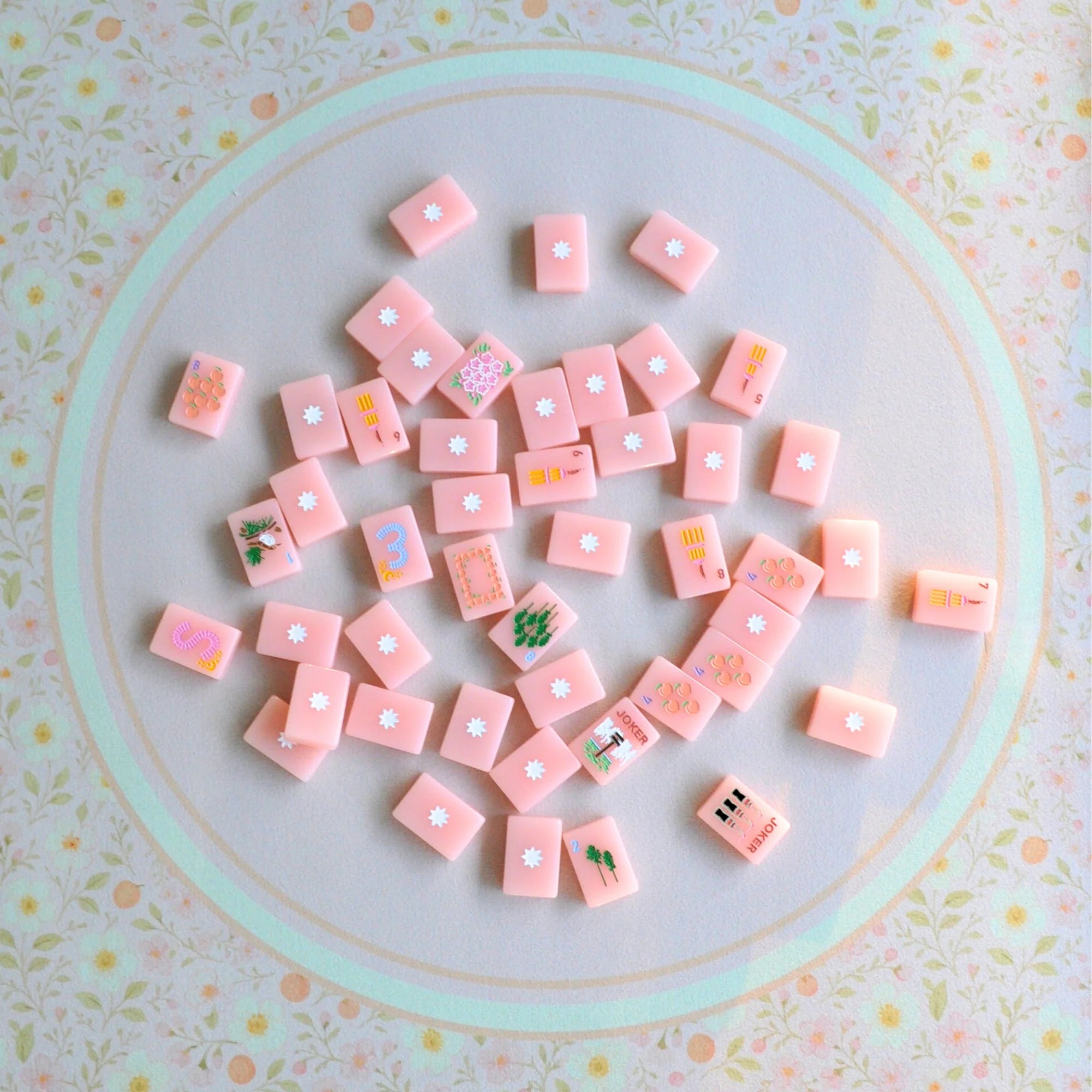 Middle and Main Mahjong Mat - Peaches 'n Cream