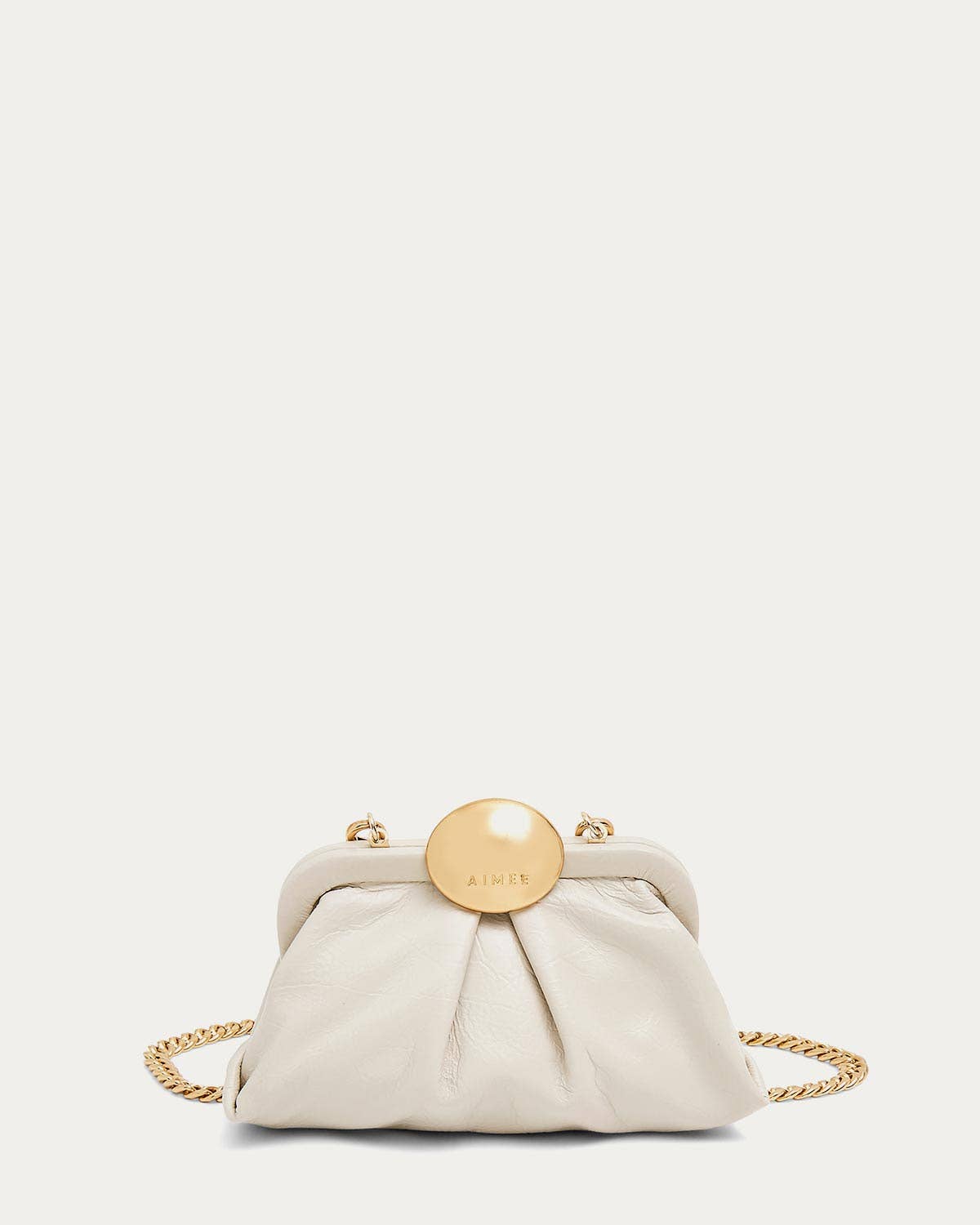 Full Circle Micro Crossbody | Chalk Leather