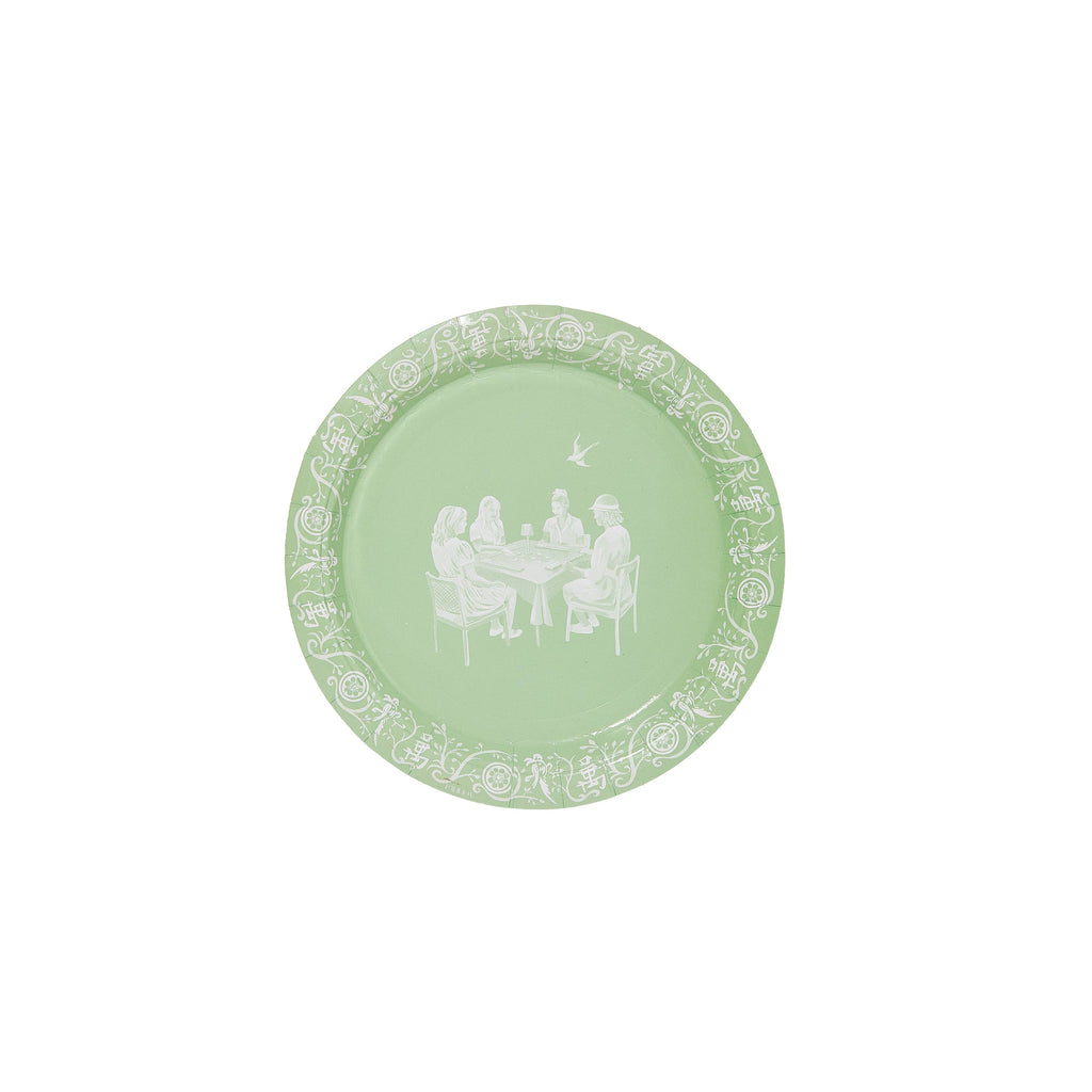 Mahjong Jasperware Inspired Mini Appetizer Paper Plates 50 PK