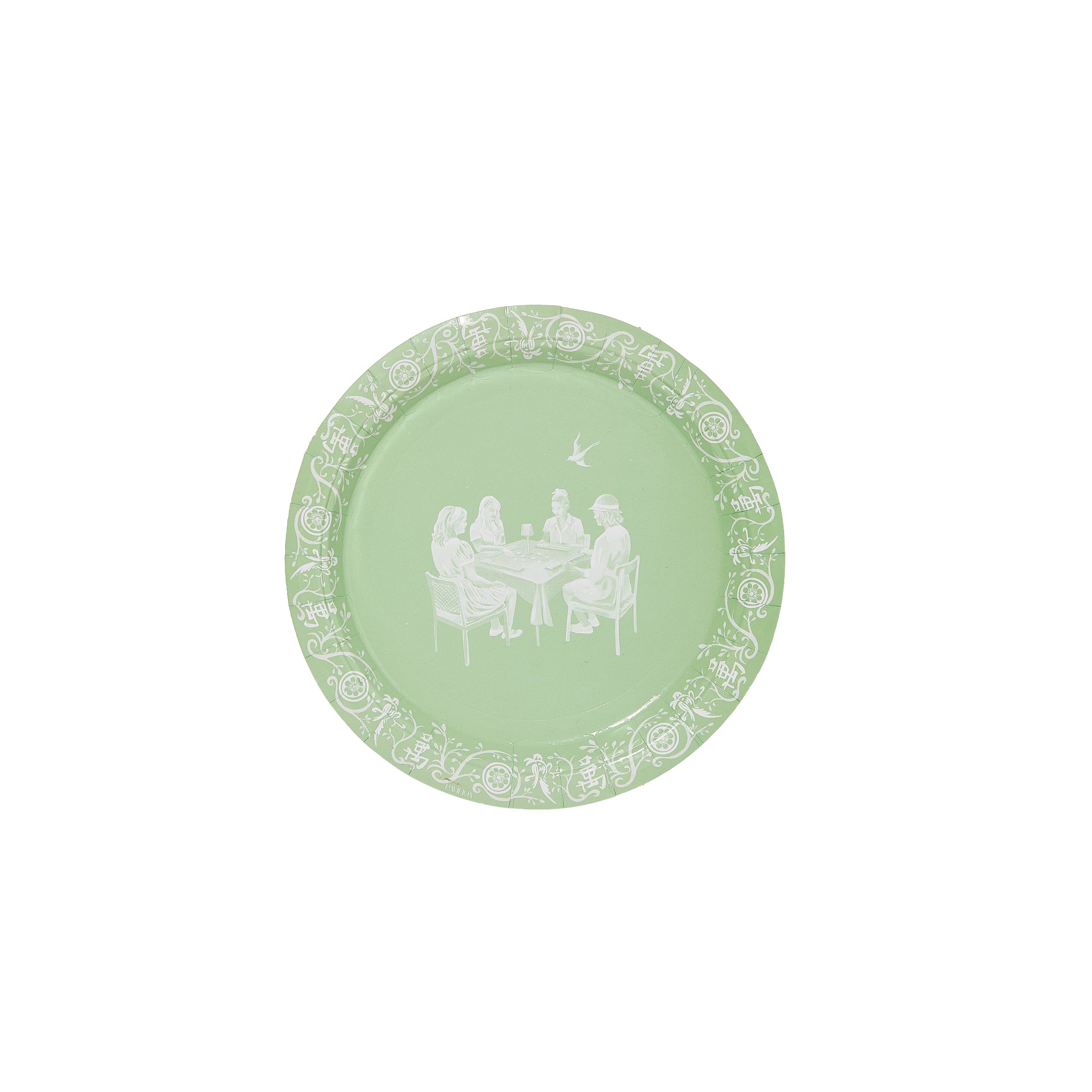 Mahjong Jasperware Inspired Mini Appetizer Paper Plates 50 PK