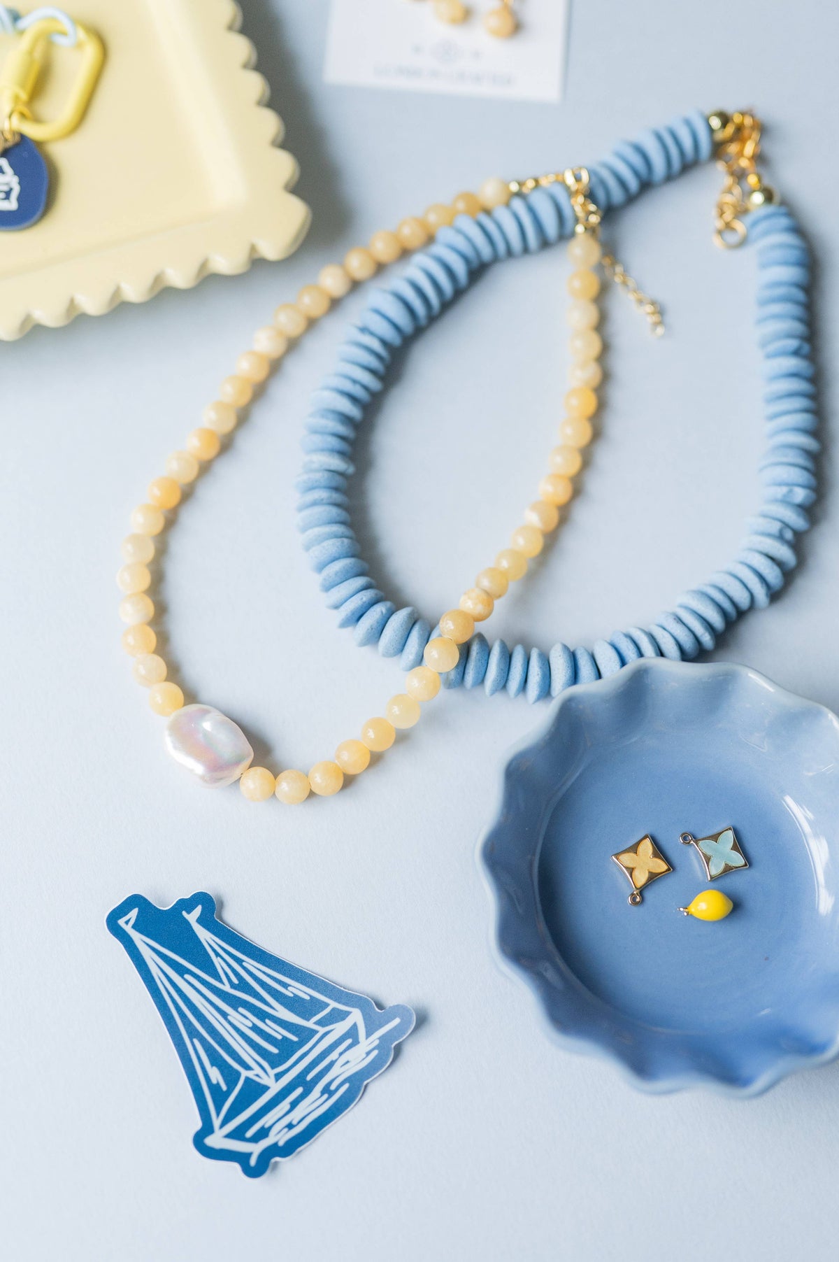 The Nashville - Blue Glass Beaded Necklace