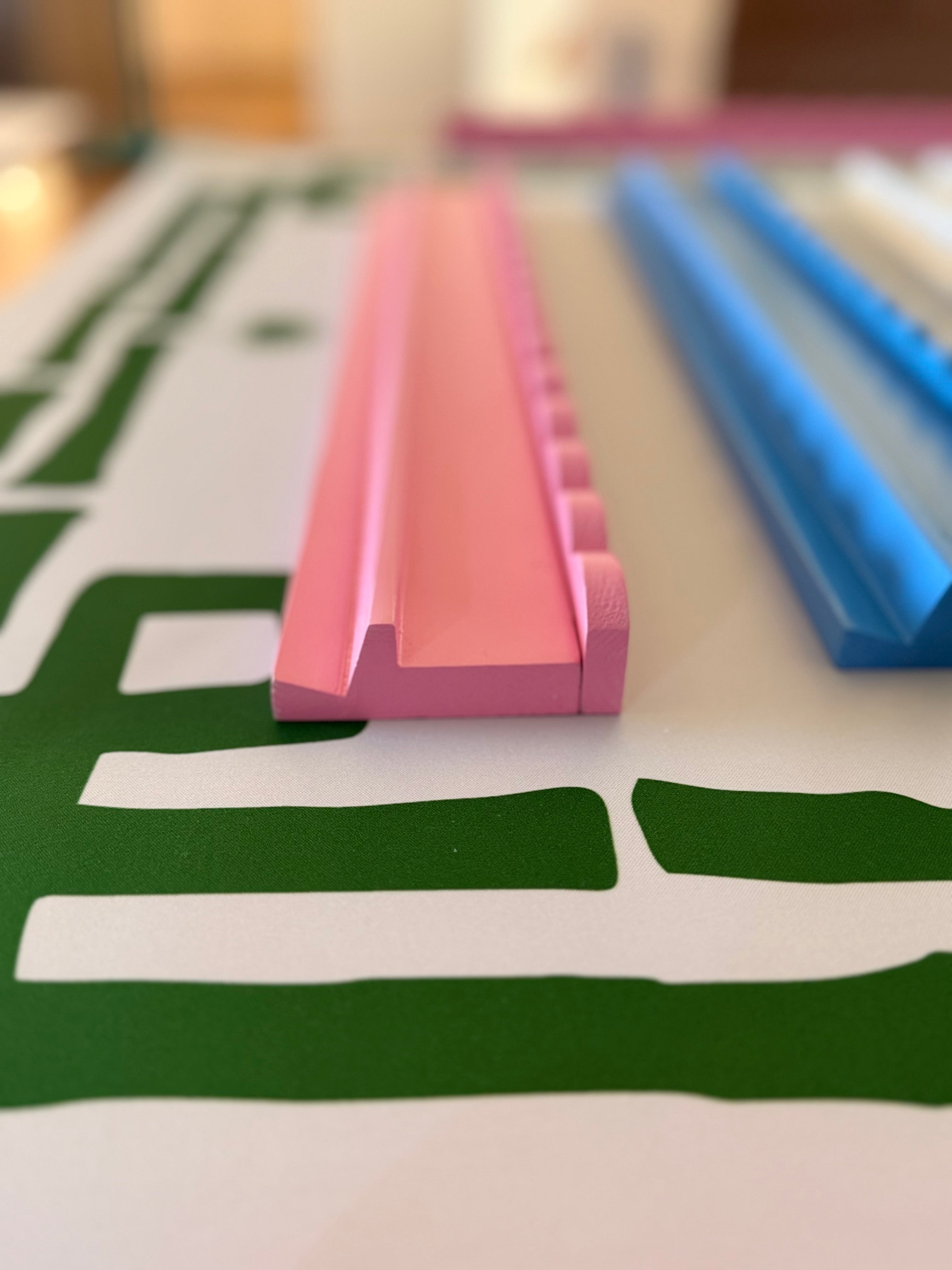 20" Luxury Wood Mahjong Racks with Magnetic Scalloped Pushers