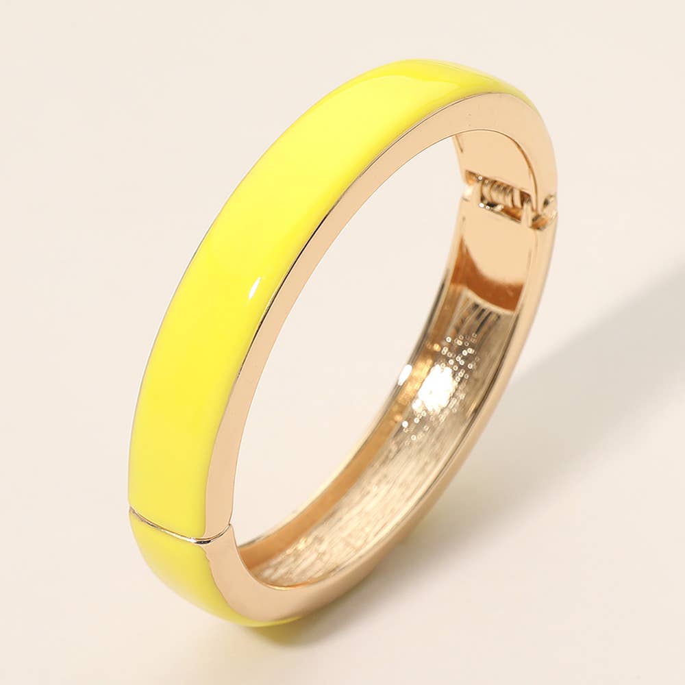 Enamel Hinged Bangle Bracelet