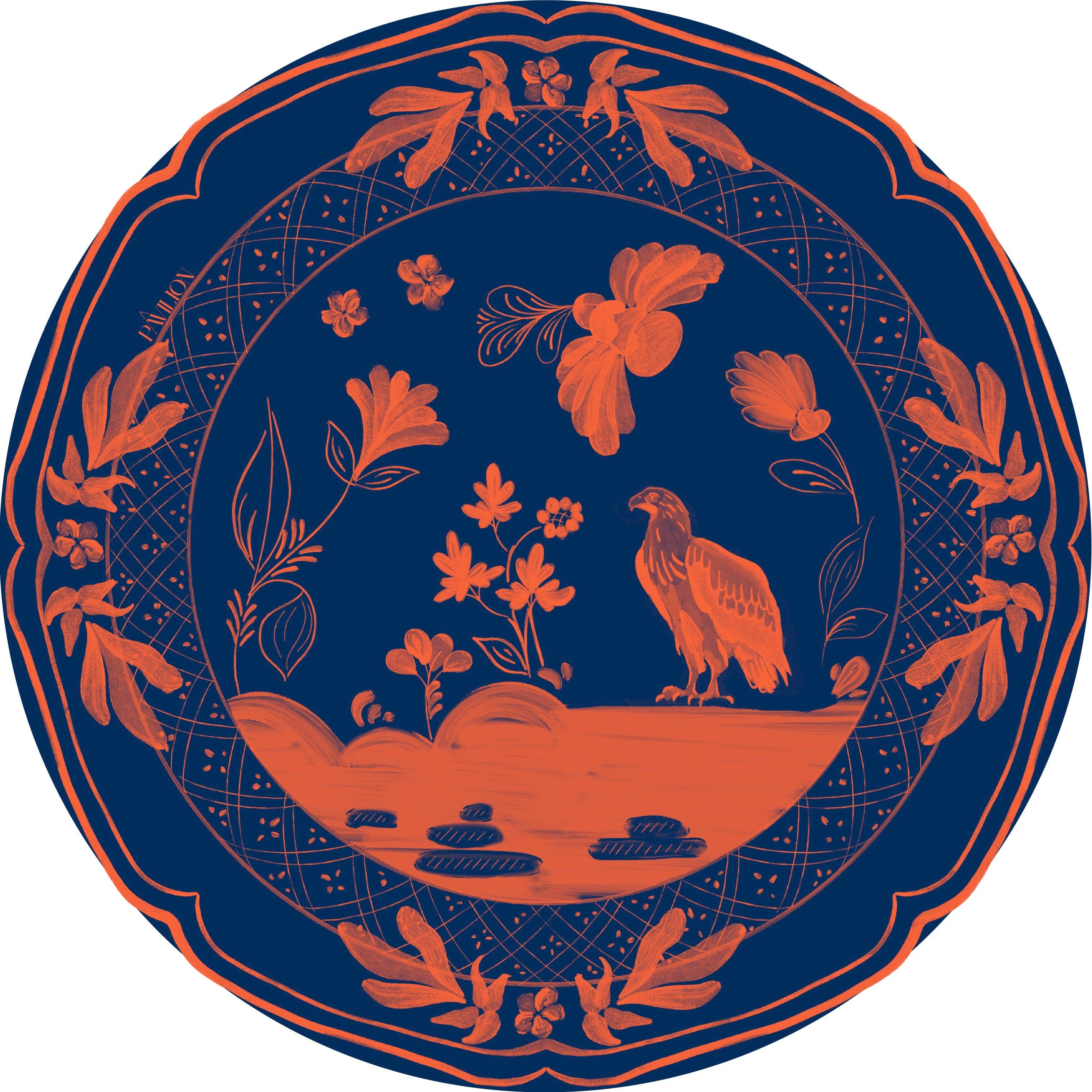 War Eagle! Navy and Orange Mini Hors d'oeuvre Plates 50 Pack