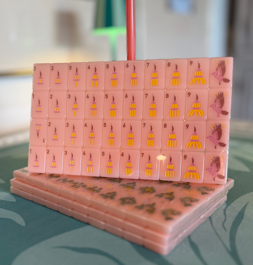 Mahjong Tile Set - Middle and Main Peach and Pine Tiles - A Georgia Inspired Mahjong Tile Set