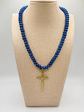 The Florence - Navy with Cross Charm