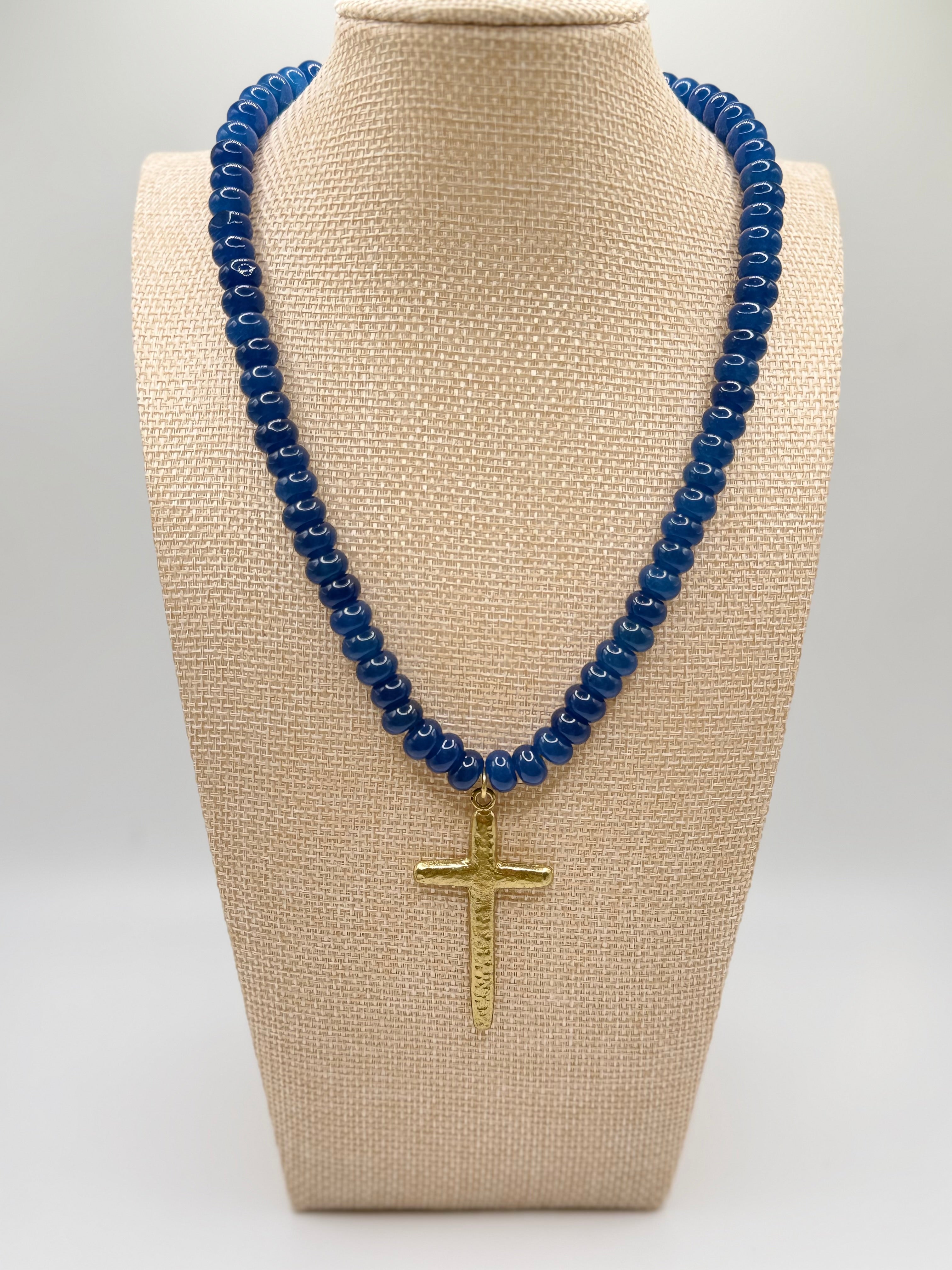 The Florence - Navy with Cross Charm