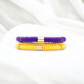 Gold Purple Game Day Bracelet Stack