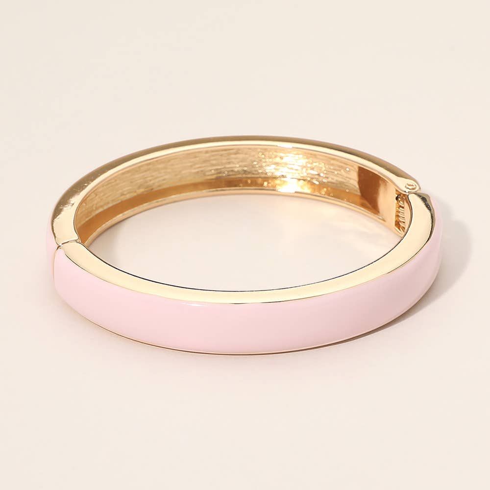 Enamel Hinged Bangle Bracelet