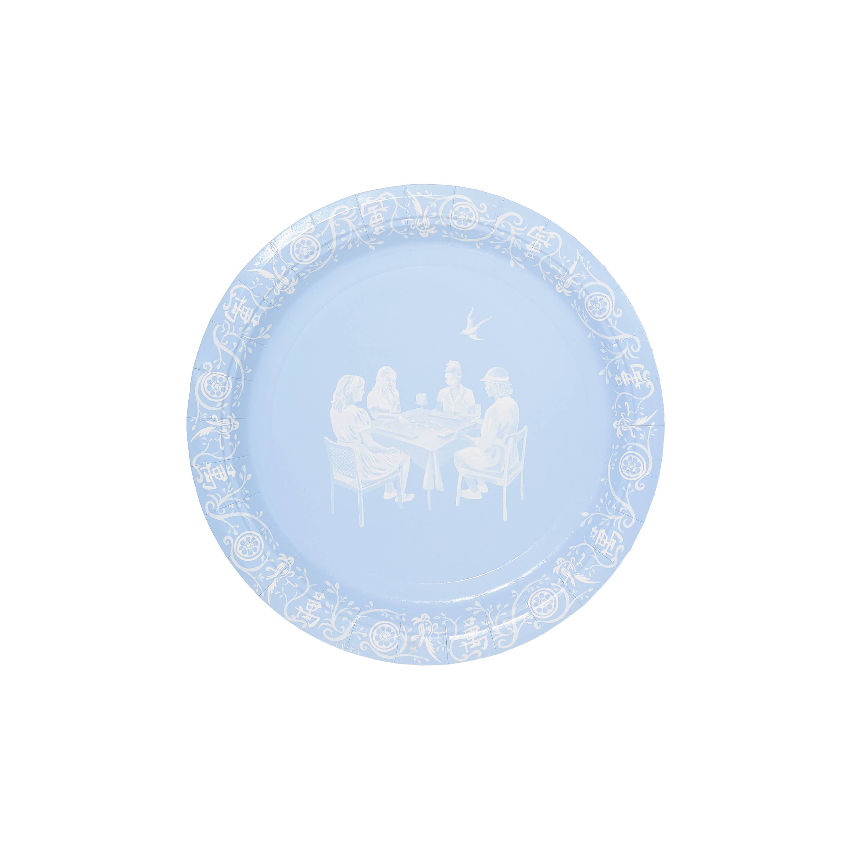 Mahjong Jasperware Inspired Mini Appetizer Paper Plates 50 PK
