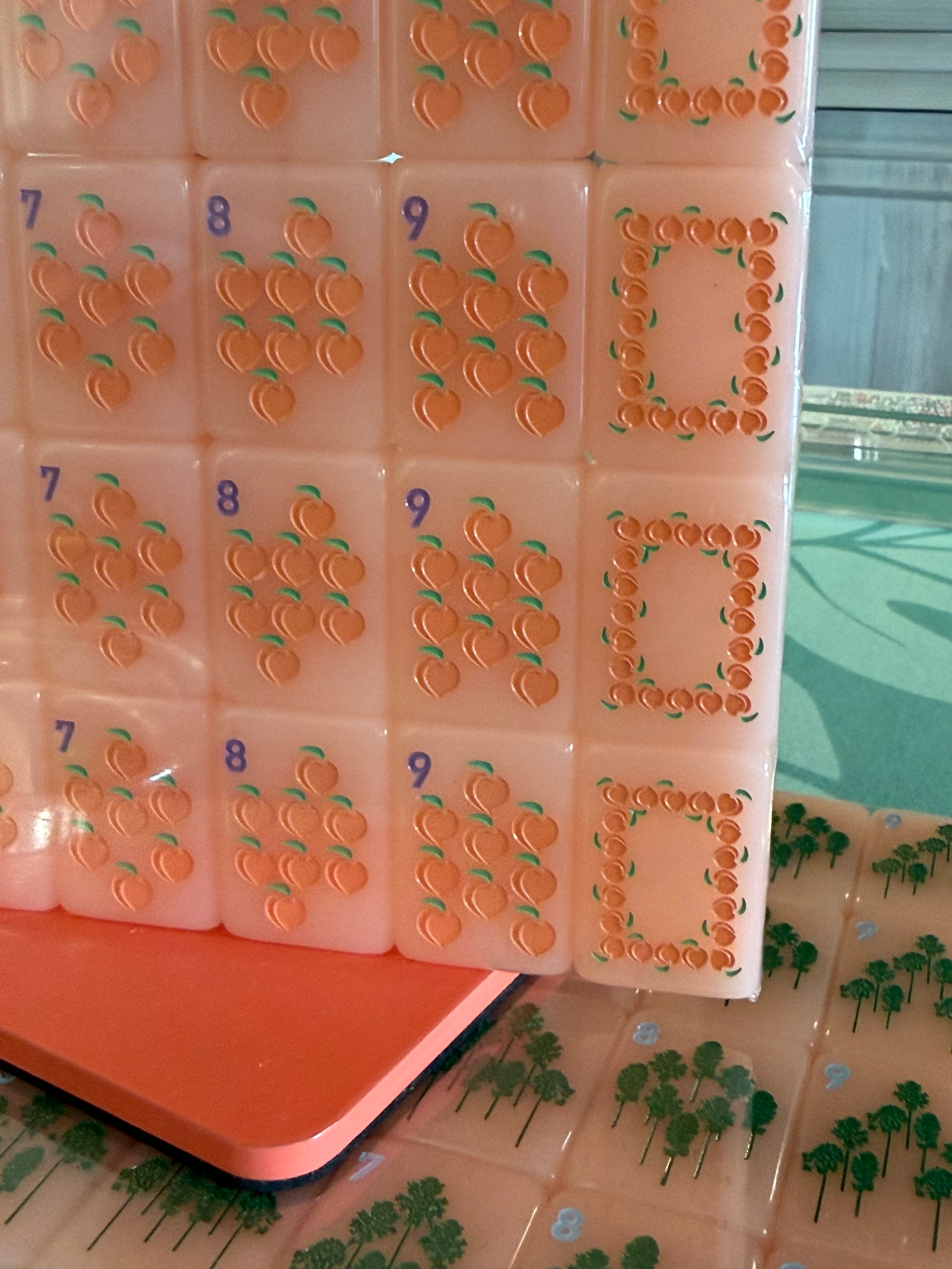 Mahjong Tile Set - Middle and Main Peach and Pine Tiles - A Georgia Inspired Mahjong Tile Set