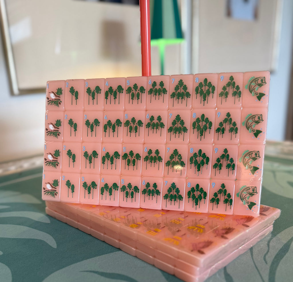 Mahjong Tile Set - Middle and Main Peach and Pine Tiles - A Georgia Inspired Mahjong Tile Set