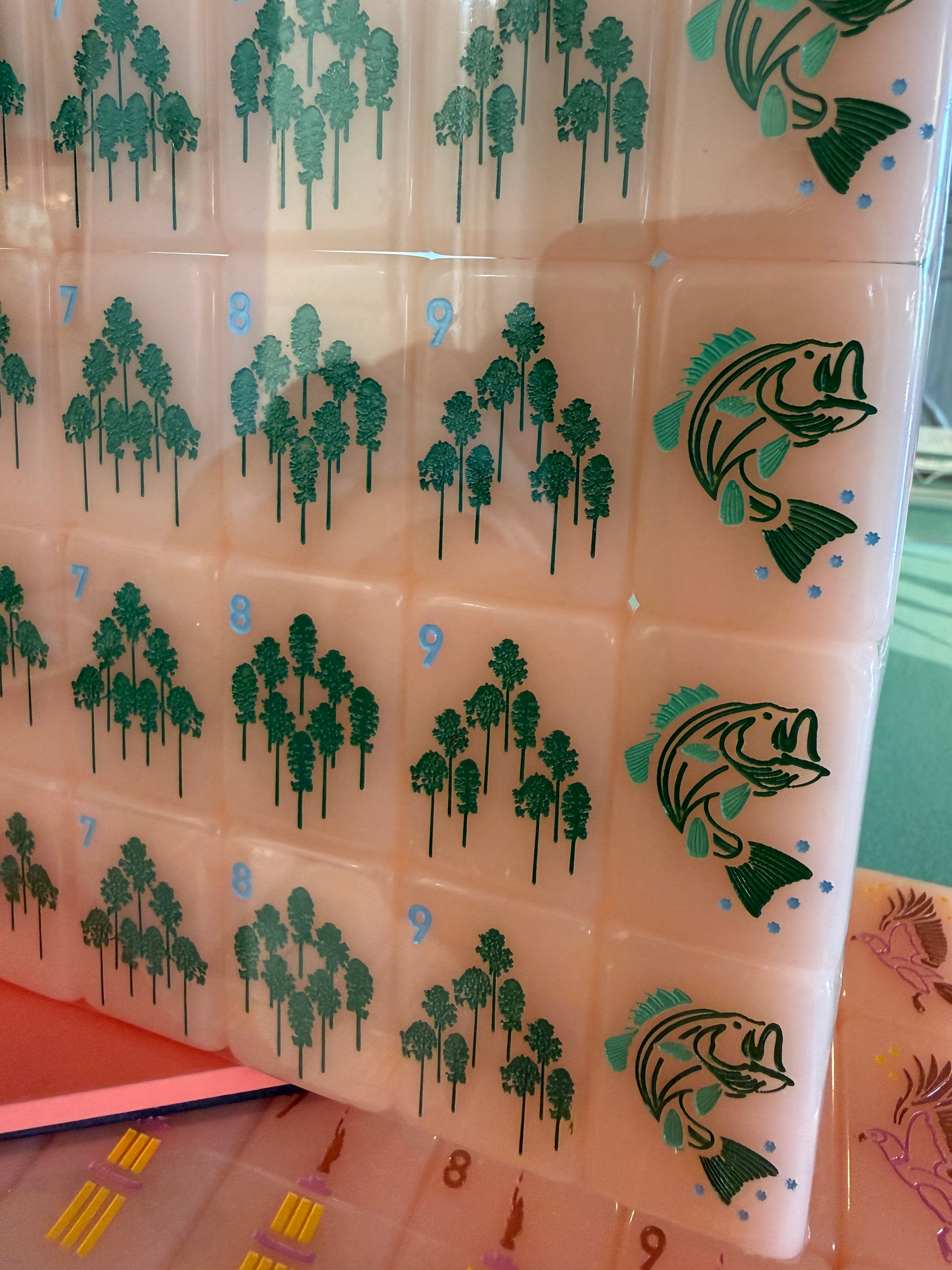 Mahjong Tile Set - Middle and Main Peach and Pine Tiles - A Georgia Inspired Mahjong Tile Set