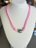 The Gemma - Pink Cord + Aventurine gemstone
