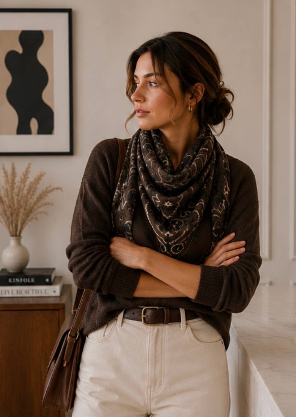 The Nantucket - Large Wool Blend Bandana Scarf