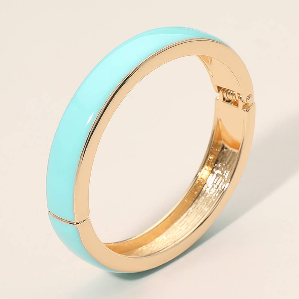 Enamel Hinged Bangle Bracelet