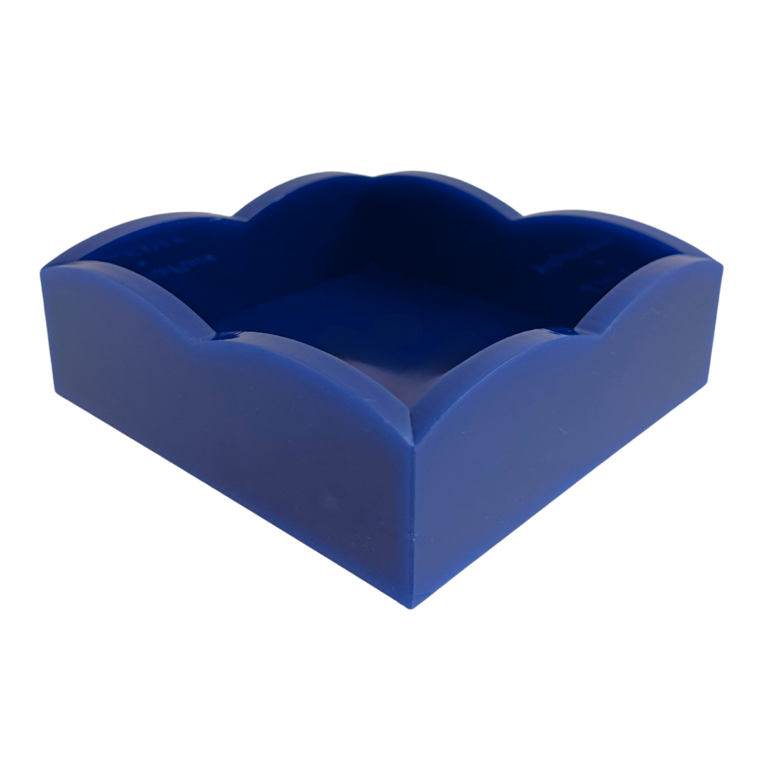 Acrylic Scalloped Cocktail Napkin Holder - Glossy Navy