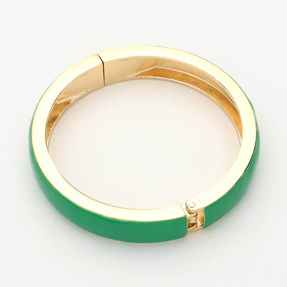 Enamel Hinged Bangle Bracelet
