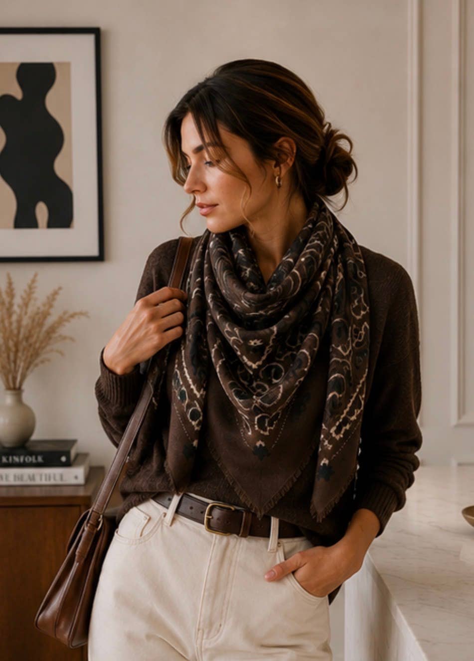 The Nantucket - Large Wool Blend Bandana Scarf